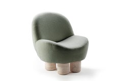 Contemporary Modern Hygge Lounge in Boucle & Travertino Marble by Collector