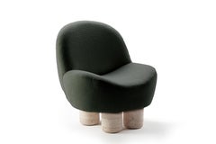 Contemporary Modern Hygge Lounge in Boucle & Travertino Marble by Collector