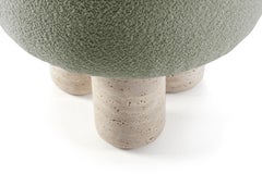 Siglo XXI Diseñado por Saccal Design House Hygge Taburete Boucle Travertino