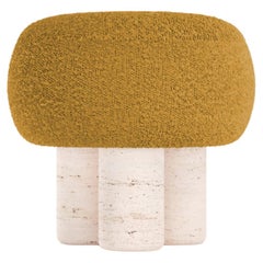 21st Century Designed by Saccal Design House Hygge Stool Boucle Travertino