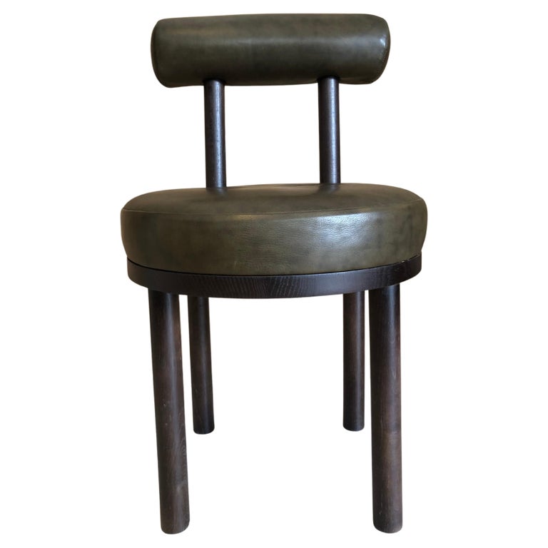 Modern Moca Chair in Leather & Dark Oak made in Portugal by Collector For Sale