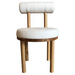 Contemporary Modern Moca Chair in Oak &Boucle Fabric by Collector Studio