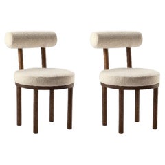 21st Century Designed by Studio Rig Moca Chair Fabric Oak, Set of 2