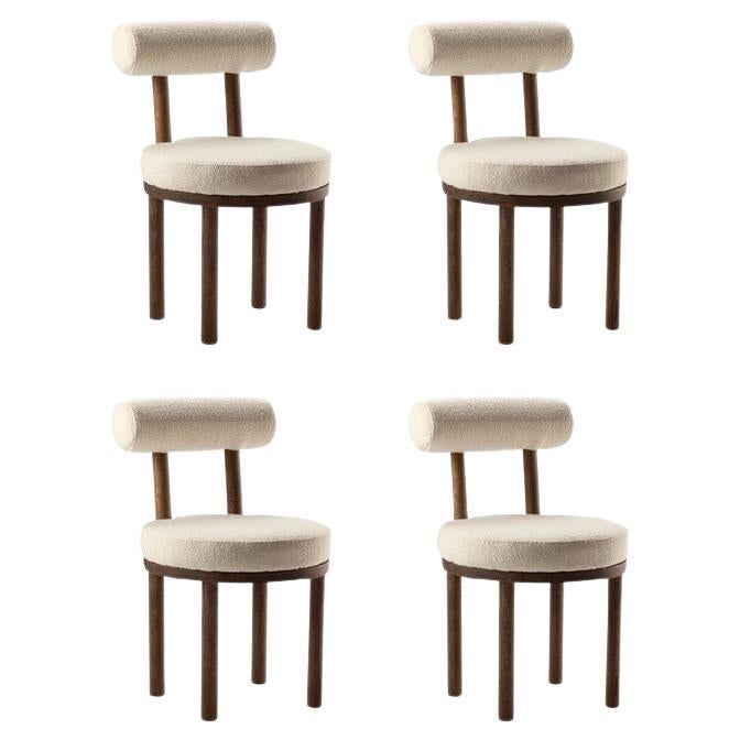 21st Century Designed by Studio Rig Moca Chair Fabric Oak, Set of 4 For Sale