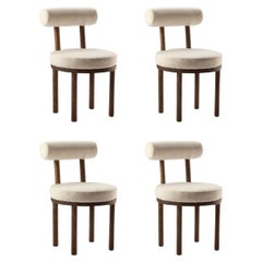 21st Century Designed by Studio Rig Moca Chair Fabric Oak, Set of 4