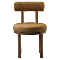 Contemporary Modern Moca Chair in Smoked Oak & Boucle Gold by Collector Studio