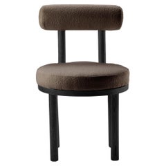 Contemporary Modern Moca Chair in Gila Smoke Fabric & Black Oak by Collector