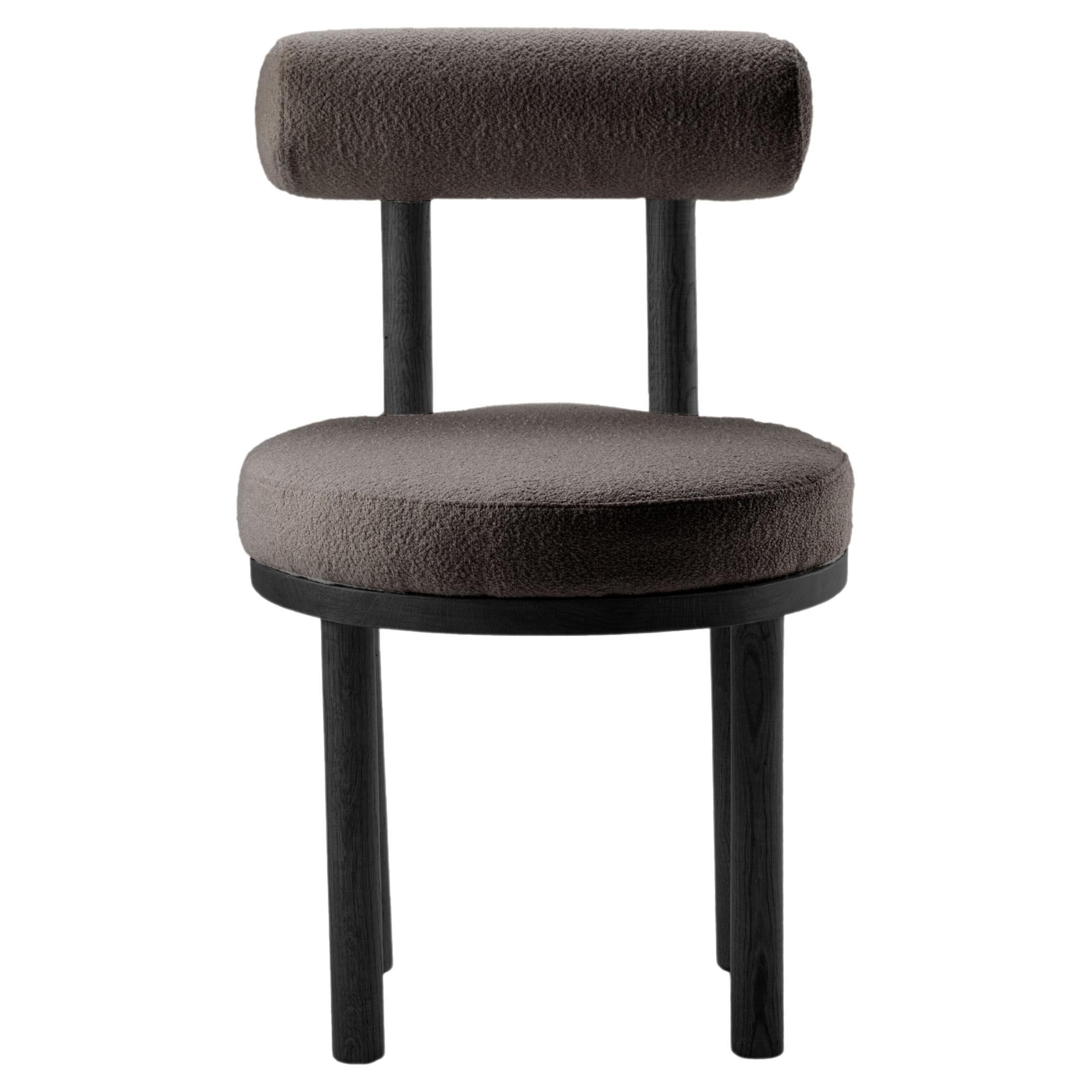 Contemporary Modern Moca Chair in  Zumirez Umber fabric & Black Oak by Collector For Sale