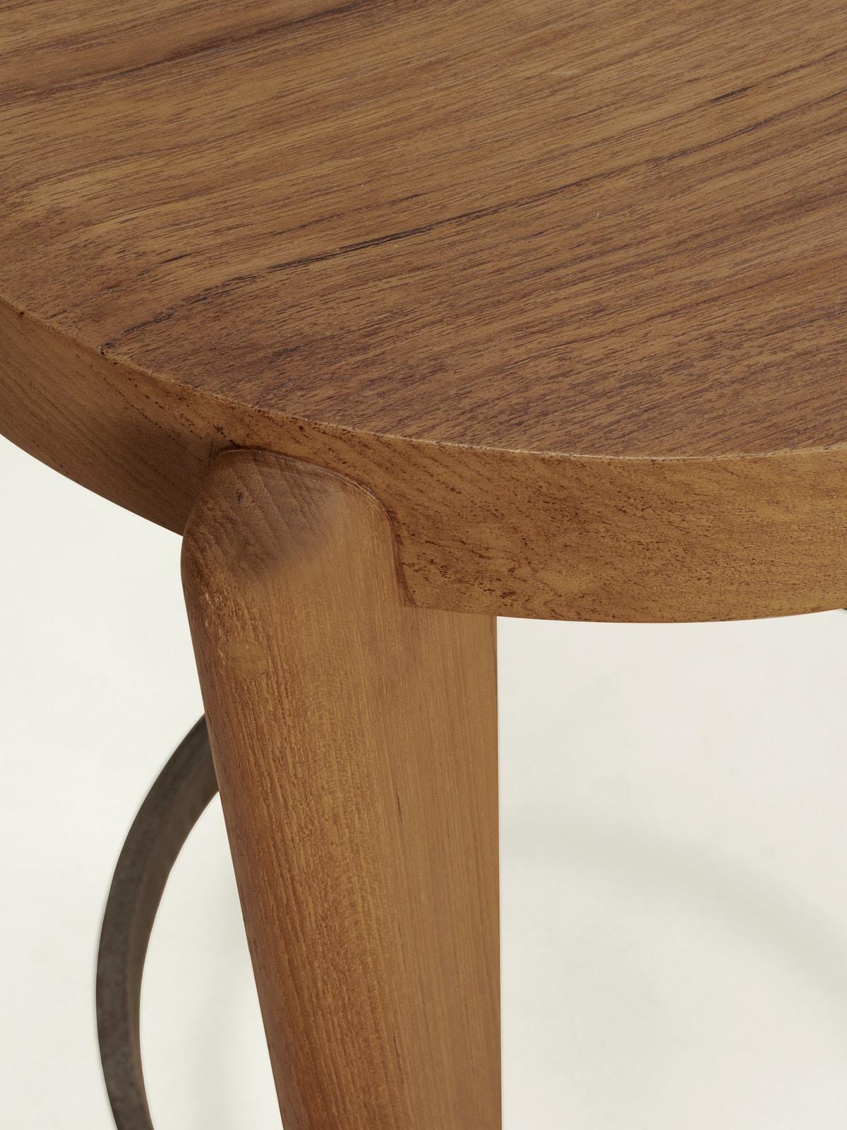 21st Century Designed Counter Stool Teak Wood Brown Metal In New Condition In Castelo da Maia, PT