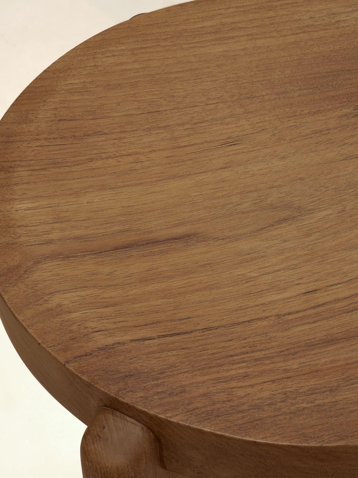 Contemporary 21st Century Designed Counter Stool Teak Wood Brown Metal