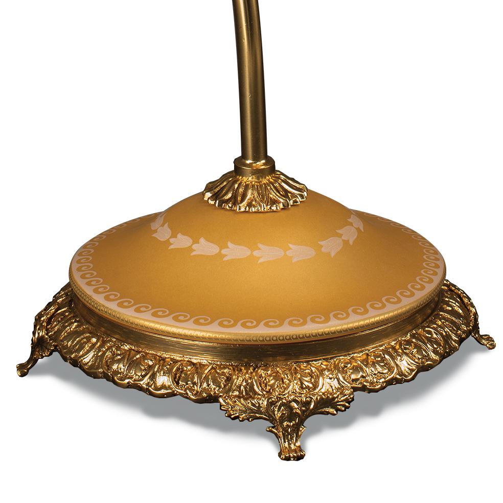 Italian 21st Century, Desk lamp in golden bronze  with porcelain base  For Sale