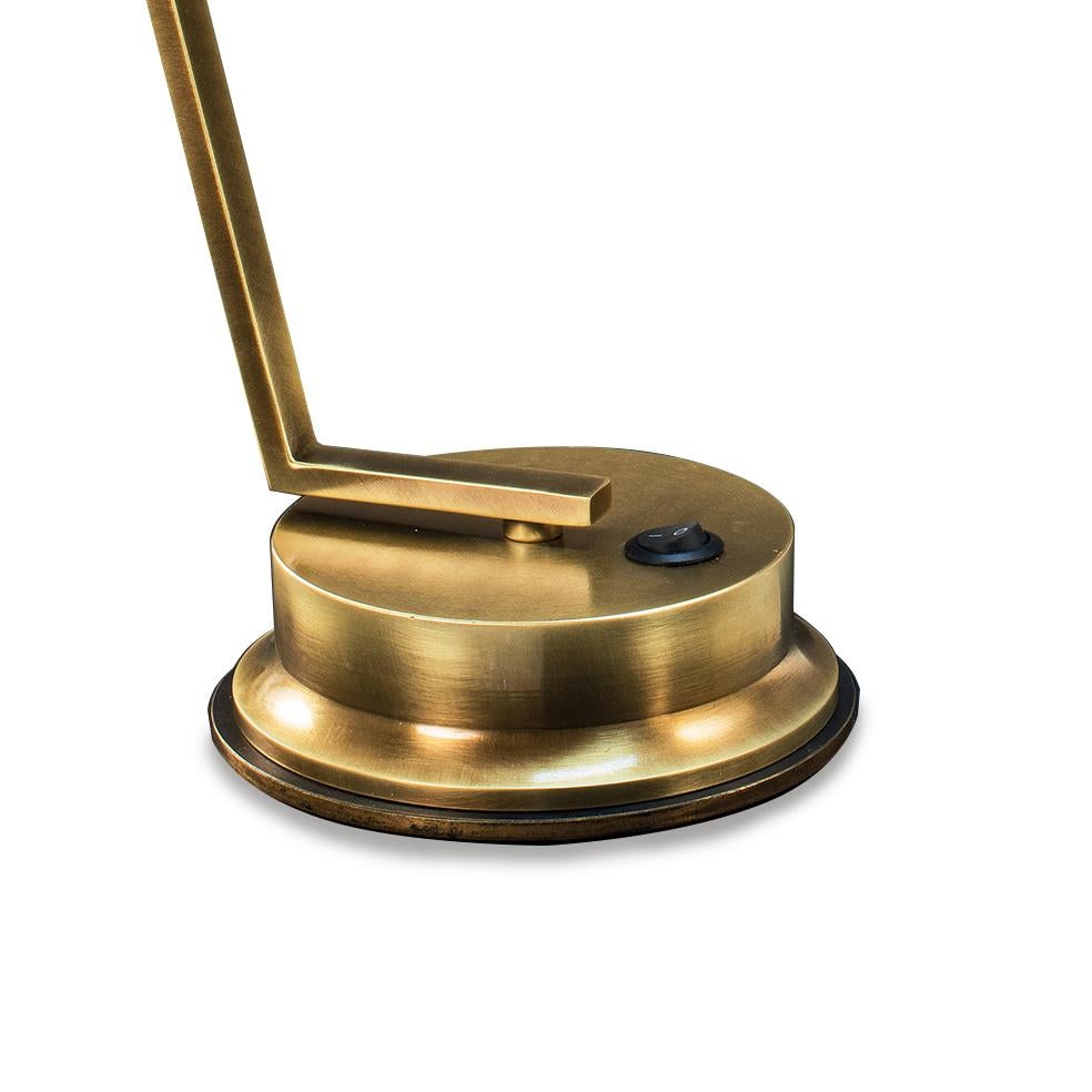Italian 21st Century, Desk lamp in golden bronze  with porcelain diffuser  For Sale