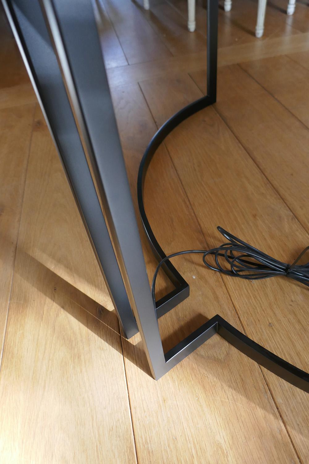 21st Century Desk Wight Ebony and Black Leather with Metal Leg by Aymeric Lefort For Sale 2