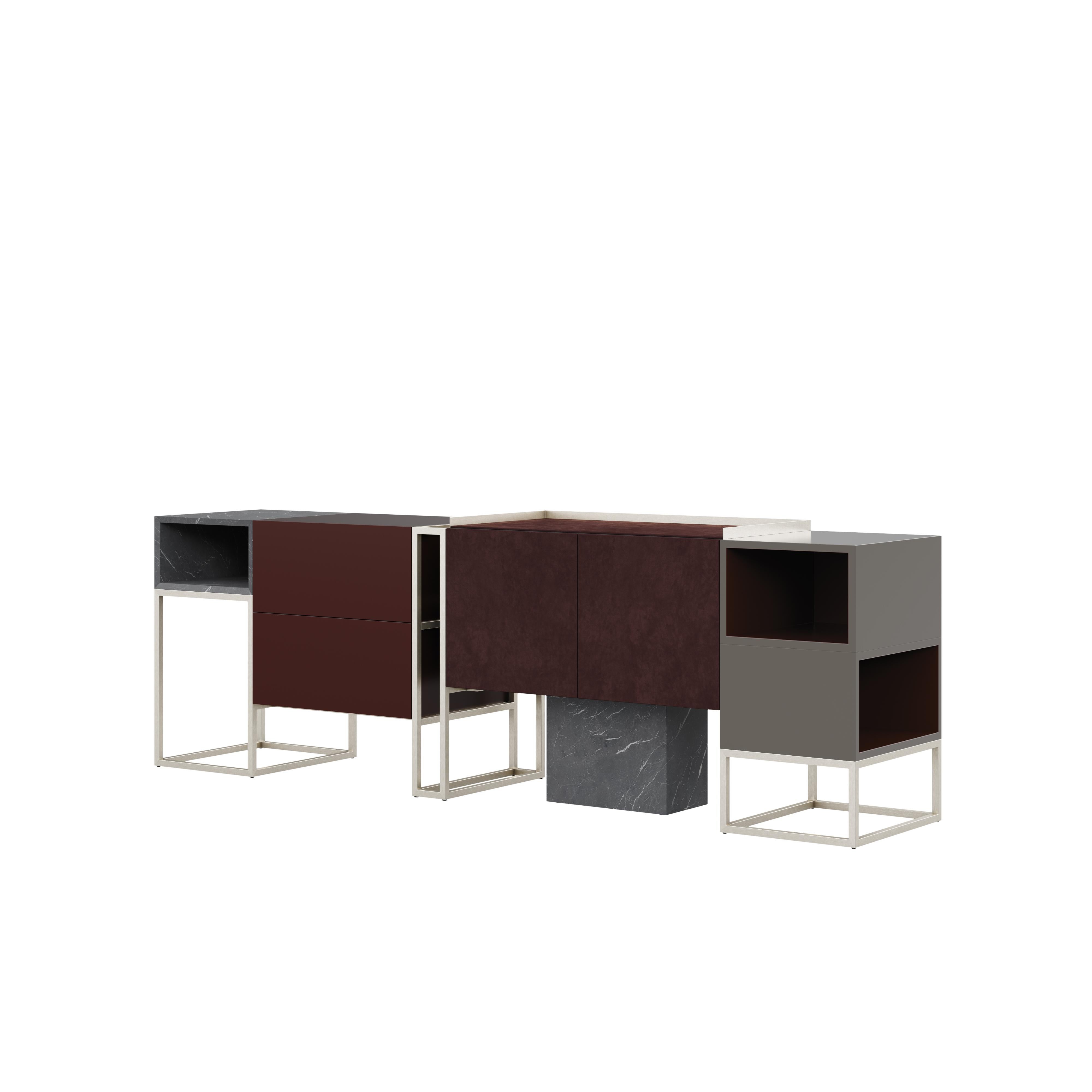 Detroit Sideboard Nussbaum 21. Jahrhundert  Hergestellt in Portugal von Porus Studio im Angebot 4