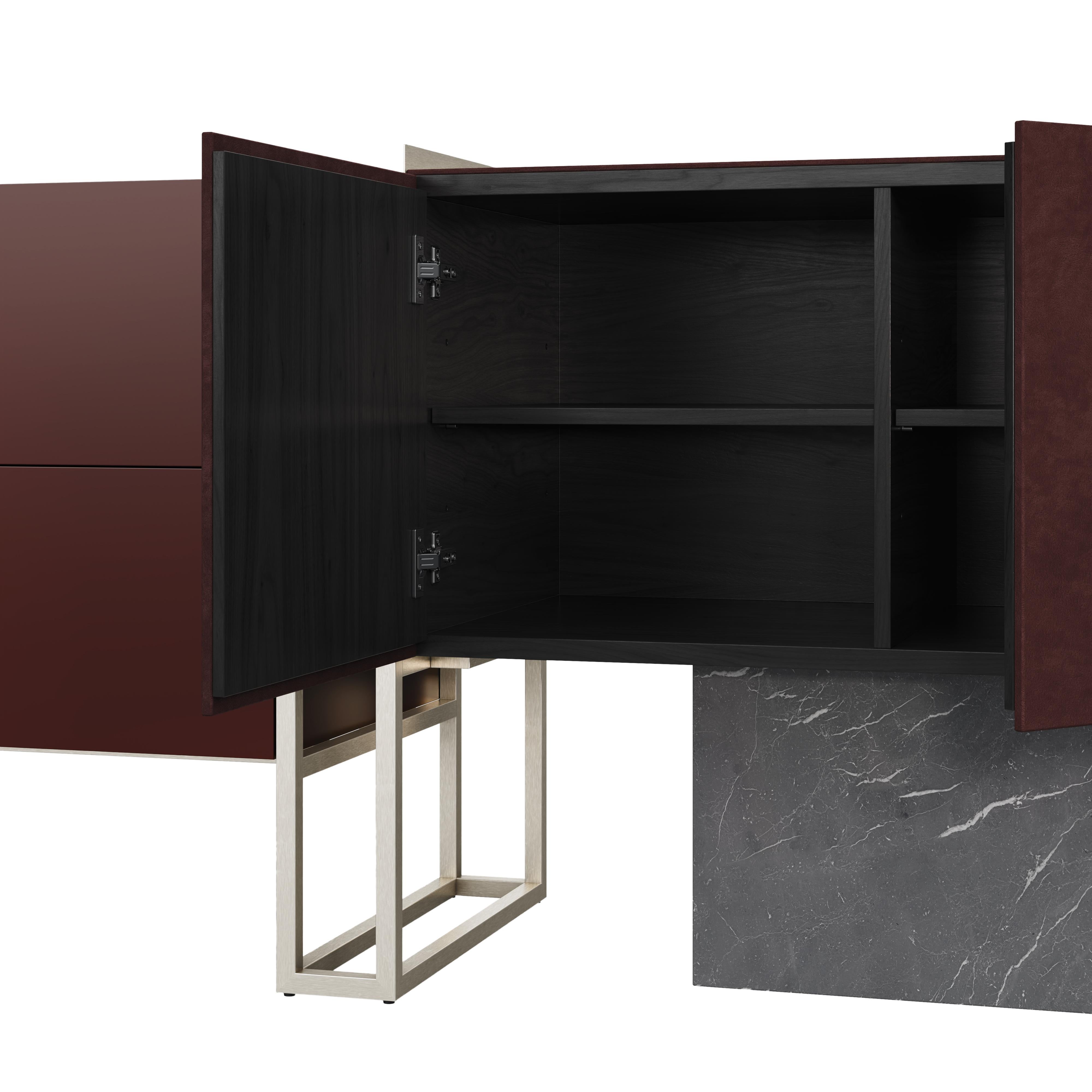 Detroit Sideboard Nussbaum 21. Jahrhundert  Hergestellt in Portugal von Porus Studio im Angebot 8