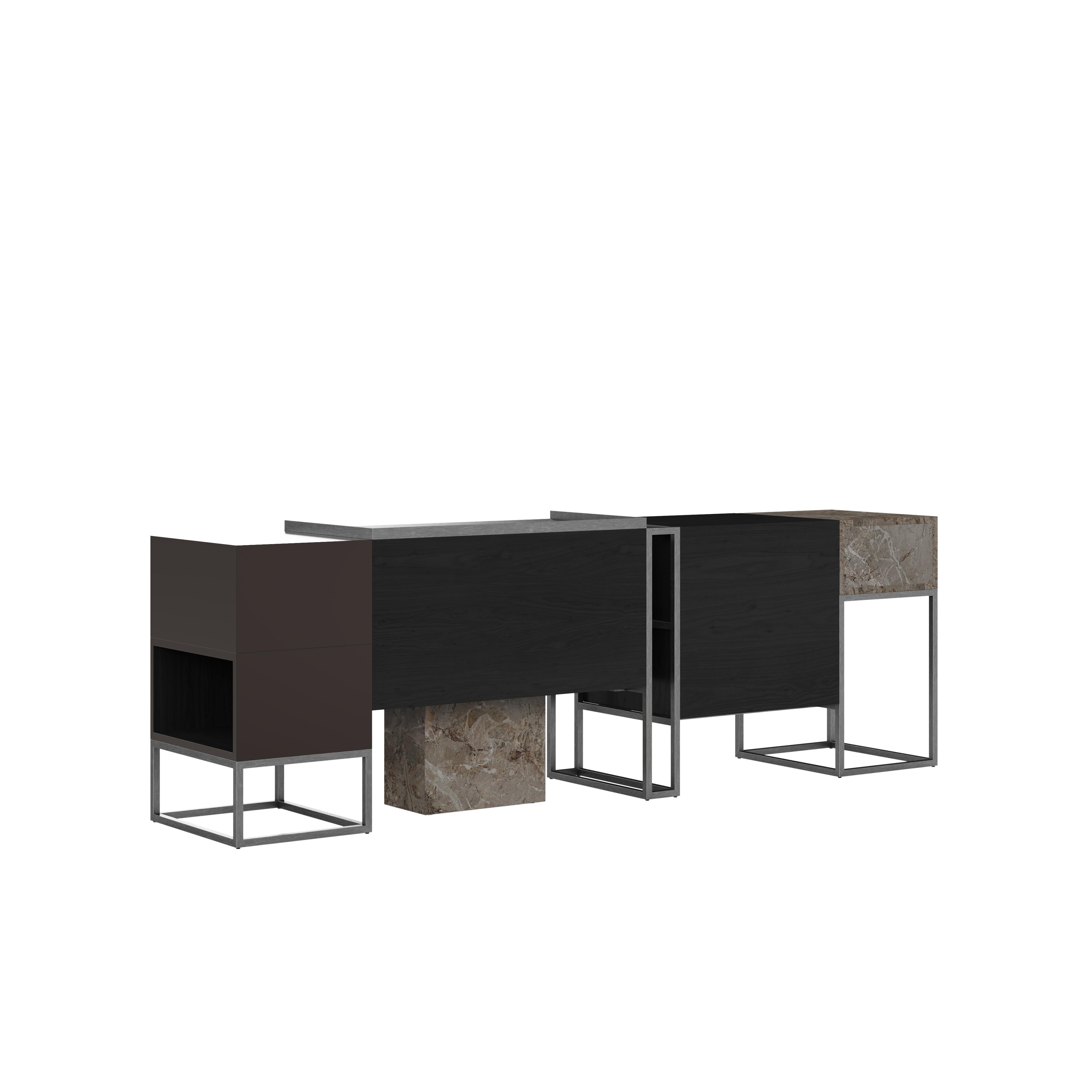 Detroit Sideboard Nussbaum 21. Jahrhundert  Hergestellt in Portugal von Porus Studio (21. Jahrhundert und zeitgenössisch) im Angebot
