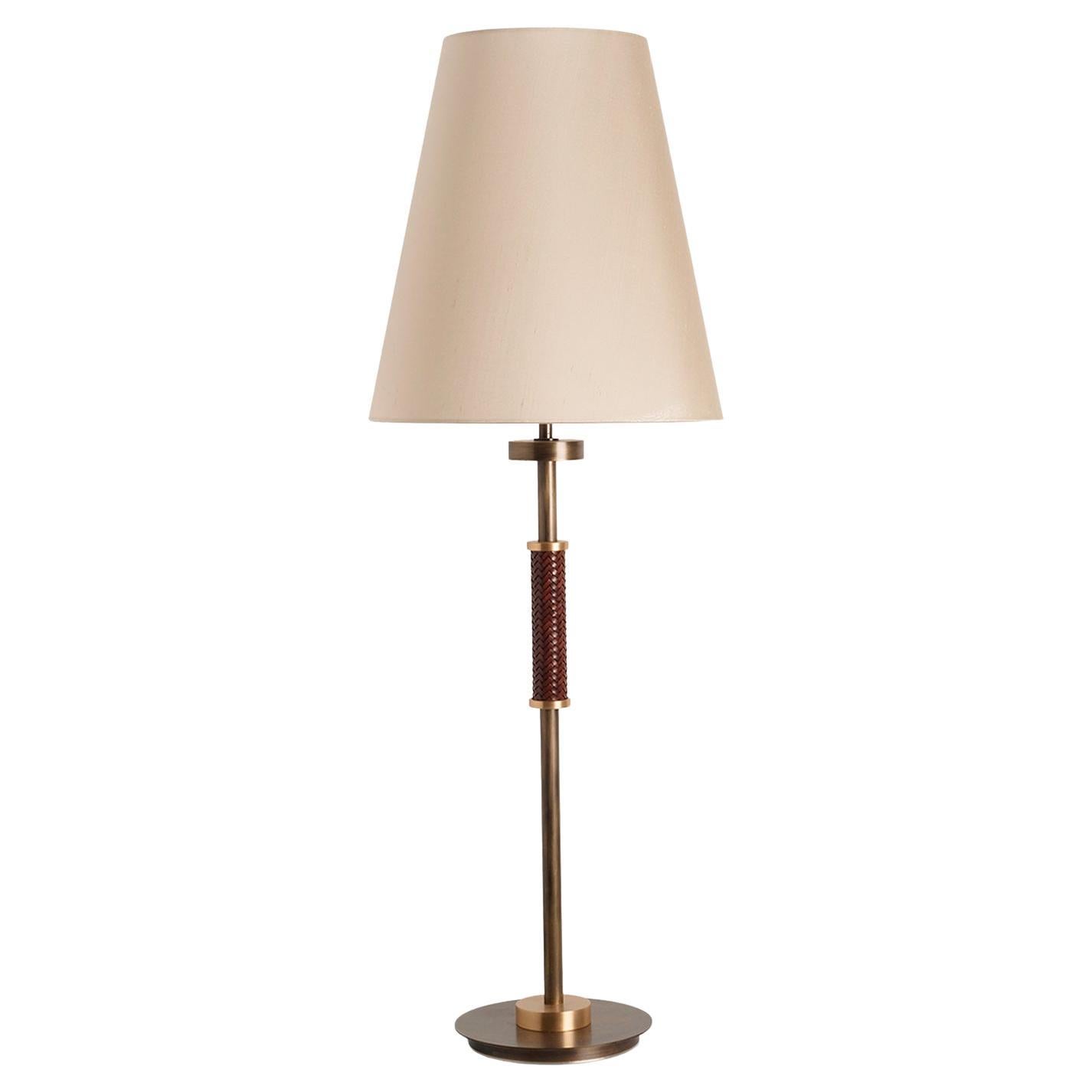 Lampe de bureau du 21e siècle en laiton bruni et or satiné Patrizia Garganti