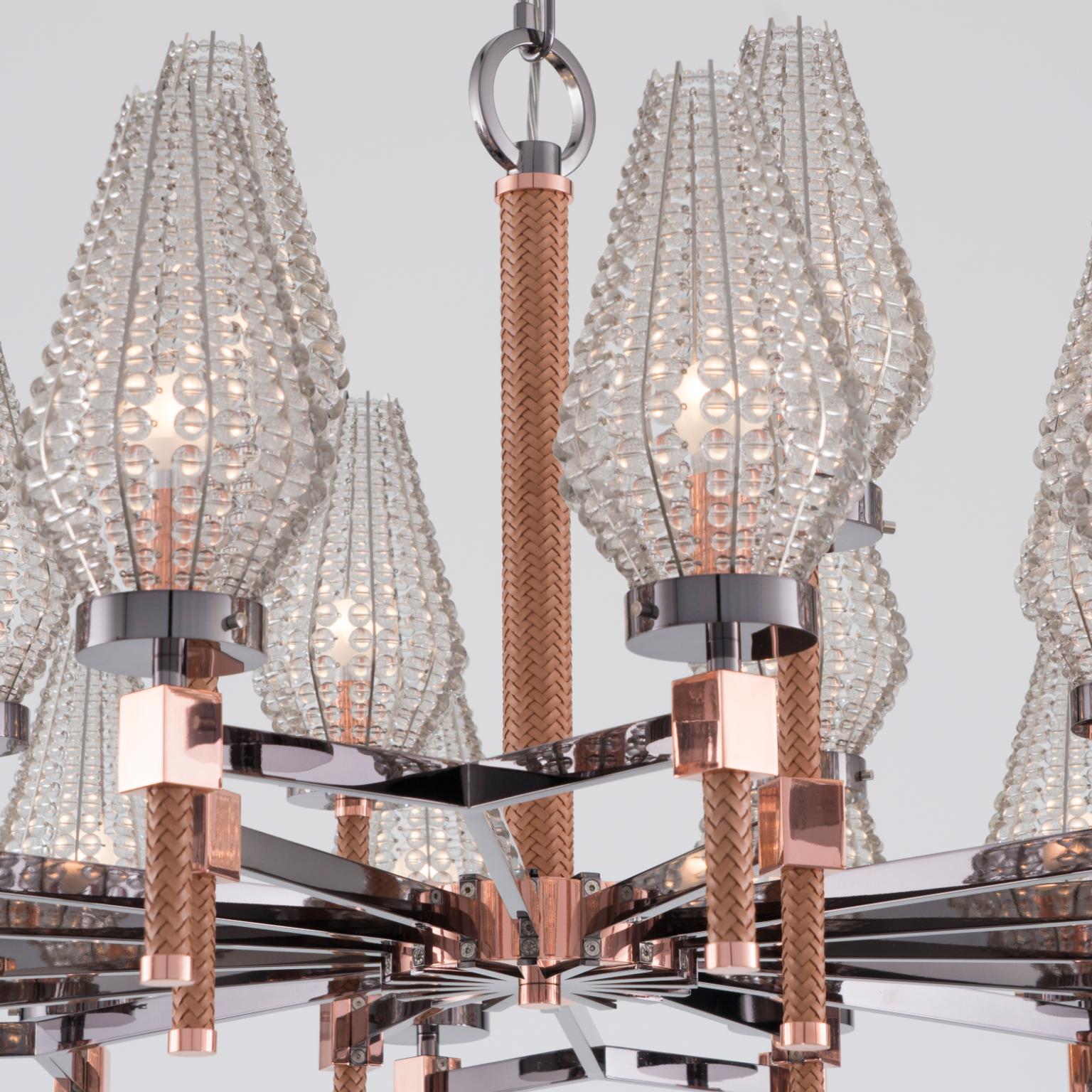 copper crystal chandelier