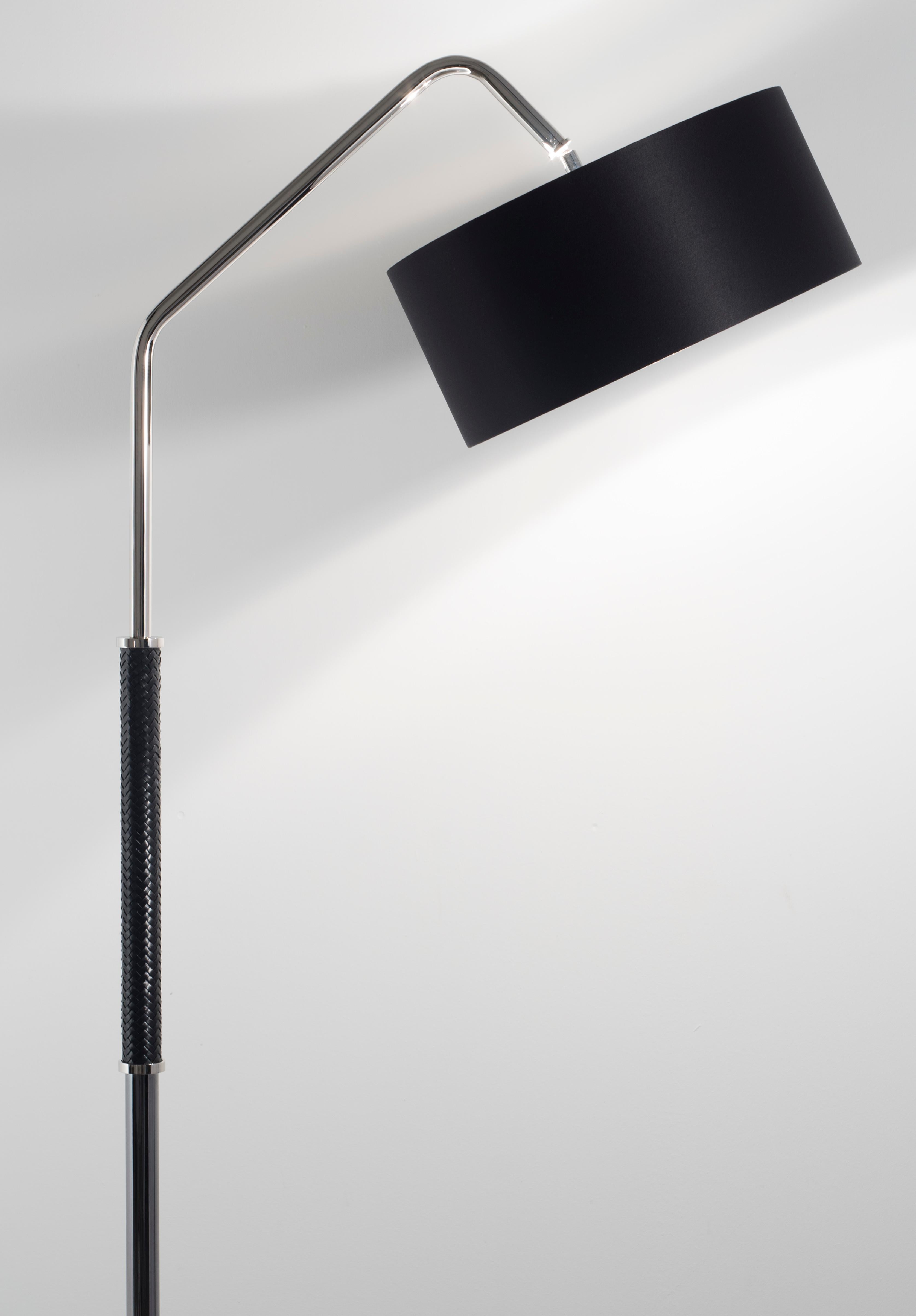 Modern 21st Century Dew Gunmetal & Polished Nickel Floor Lamp by Patrizia Garganti For Sale