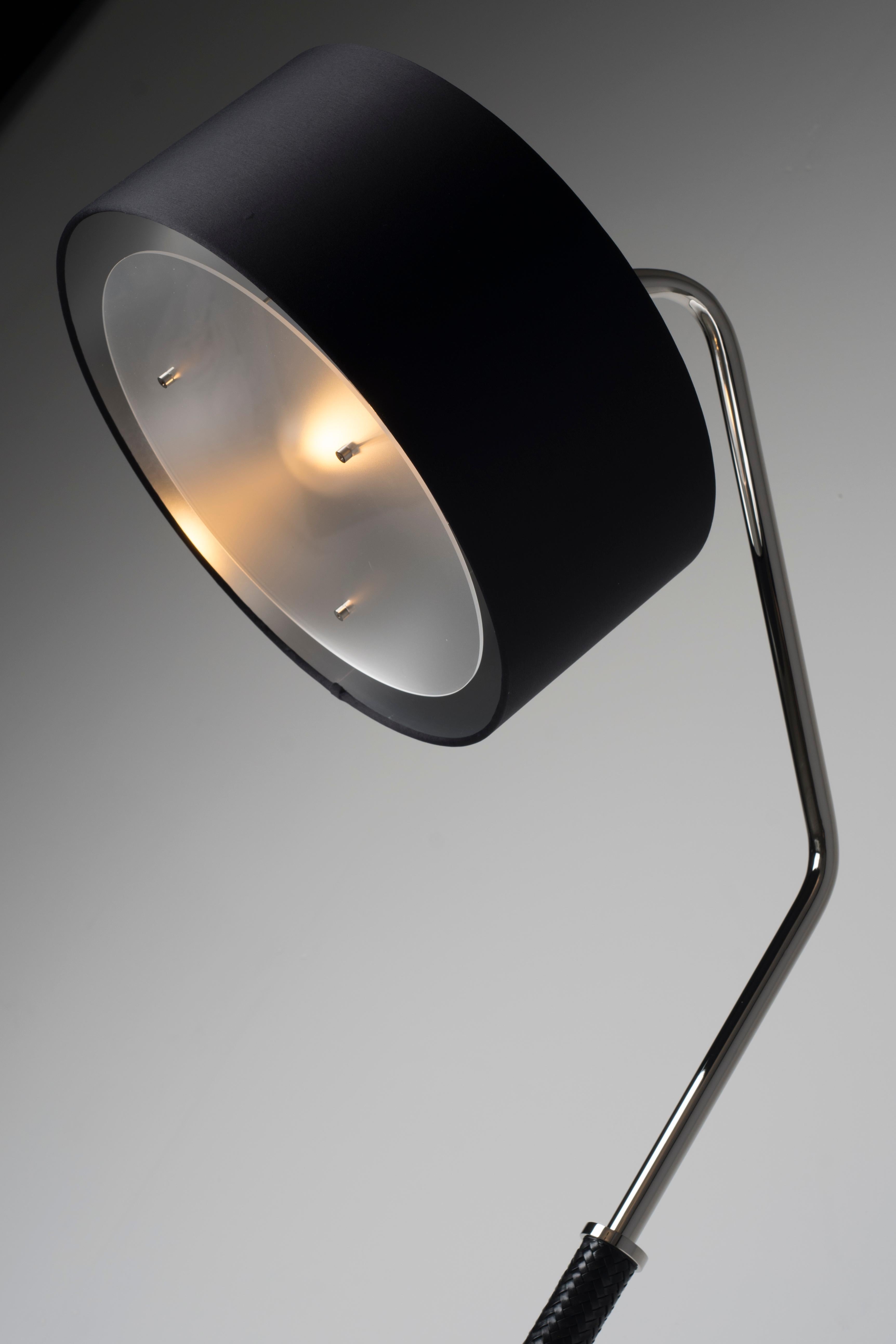 Italian 21st Century Dew Gunmetal & Polished Nickel Floor Lamp by Patrizia Garganti For Sale
