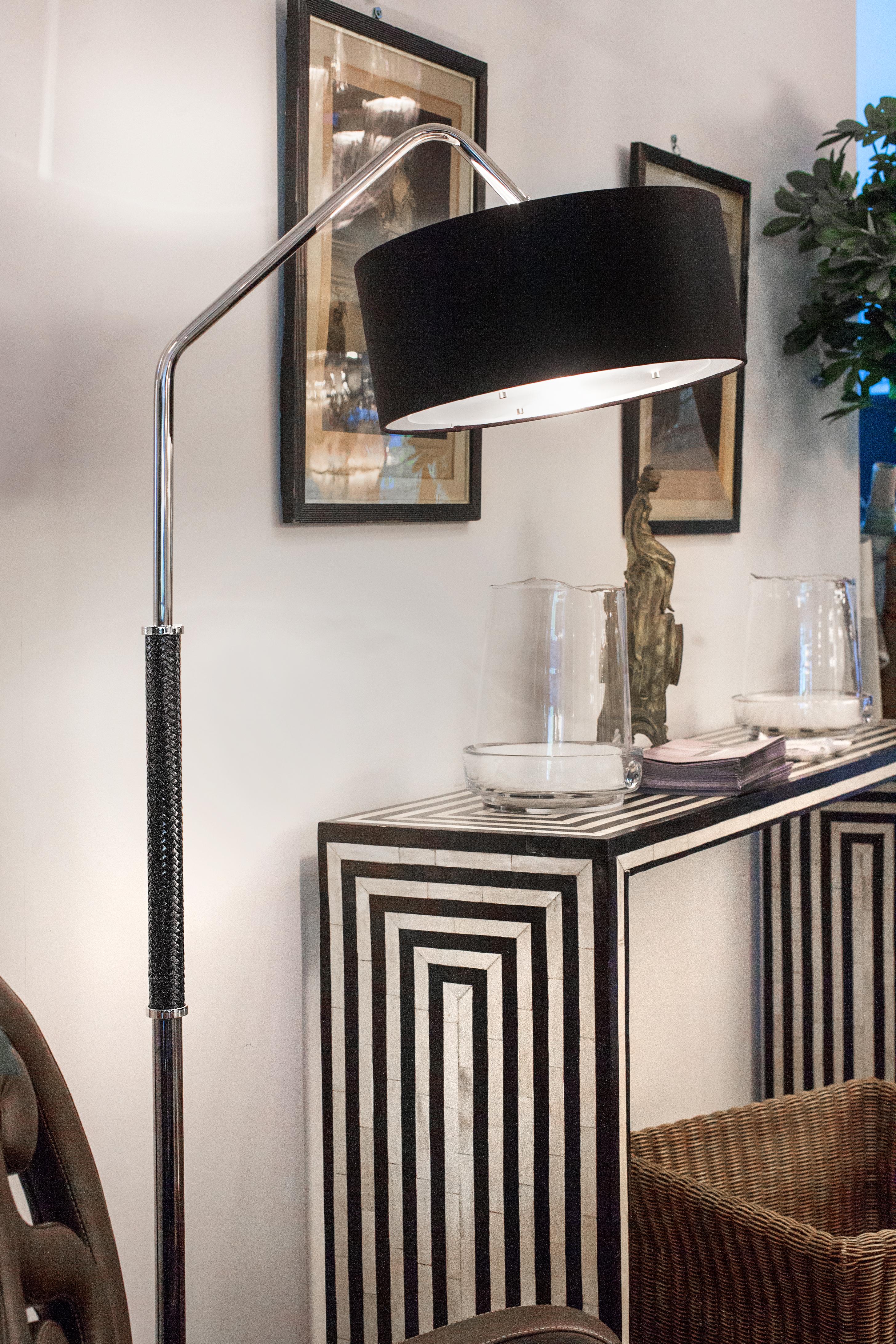 21st Century Dew Gunmetal & Polished Nickel Floor Lamp by Patrizia Garganti In New Condition For Sale In Sesto Fiorentino, IT