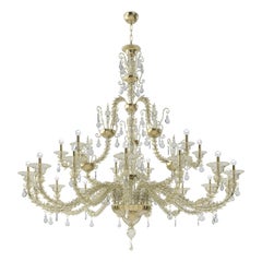 21st Century Diamantei Extra Large Chandeliers in Gold Leaf Crystal/Crystal
