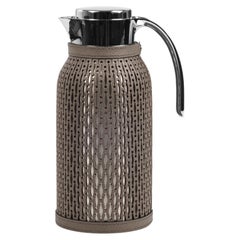 21st Century Diana Thermal Carafe 1.5L Earth Leather Cover Handcrafed in Italy