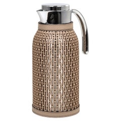 21st Century Diana Thermal Carafe 1.5L Earth Leather Cover Handcrafed in Italy