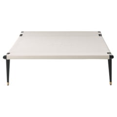 21st Century Dinka Central Table in Leather Col. Milk by Etro Home Interiors