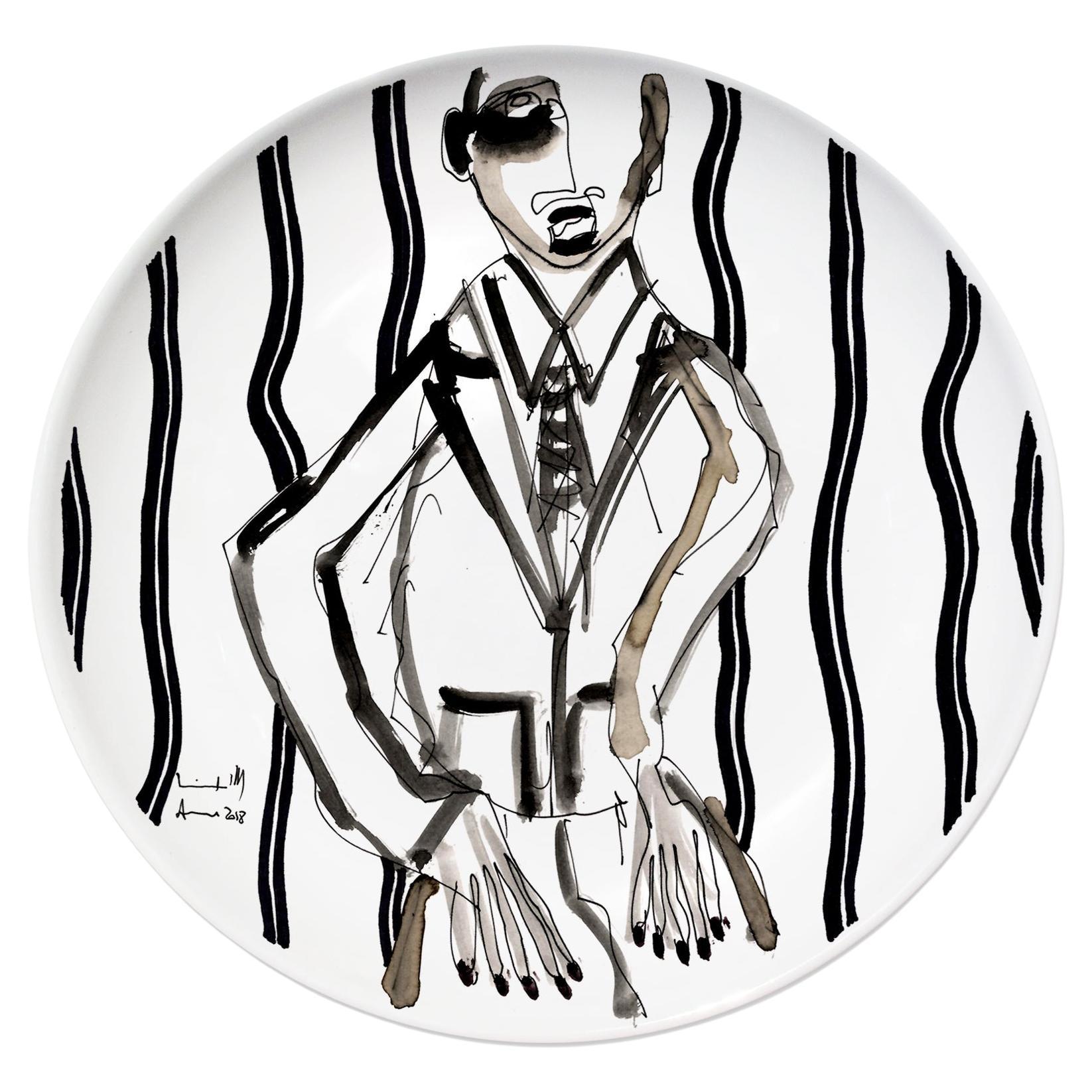 Plate des 21. Jahrhunderts „Portrait IV“ des Kiasmo-Designers Vincenzo D'alba +Antonio Marras