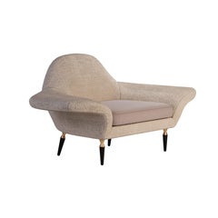 21st Century Dorothy Armchair Brushed Brass Legs Chenille Jacquard
