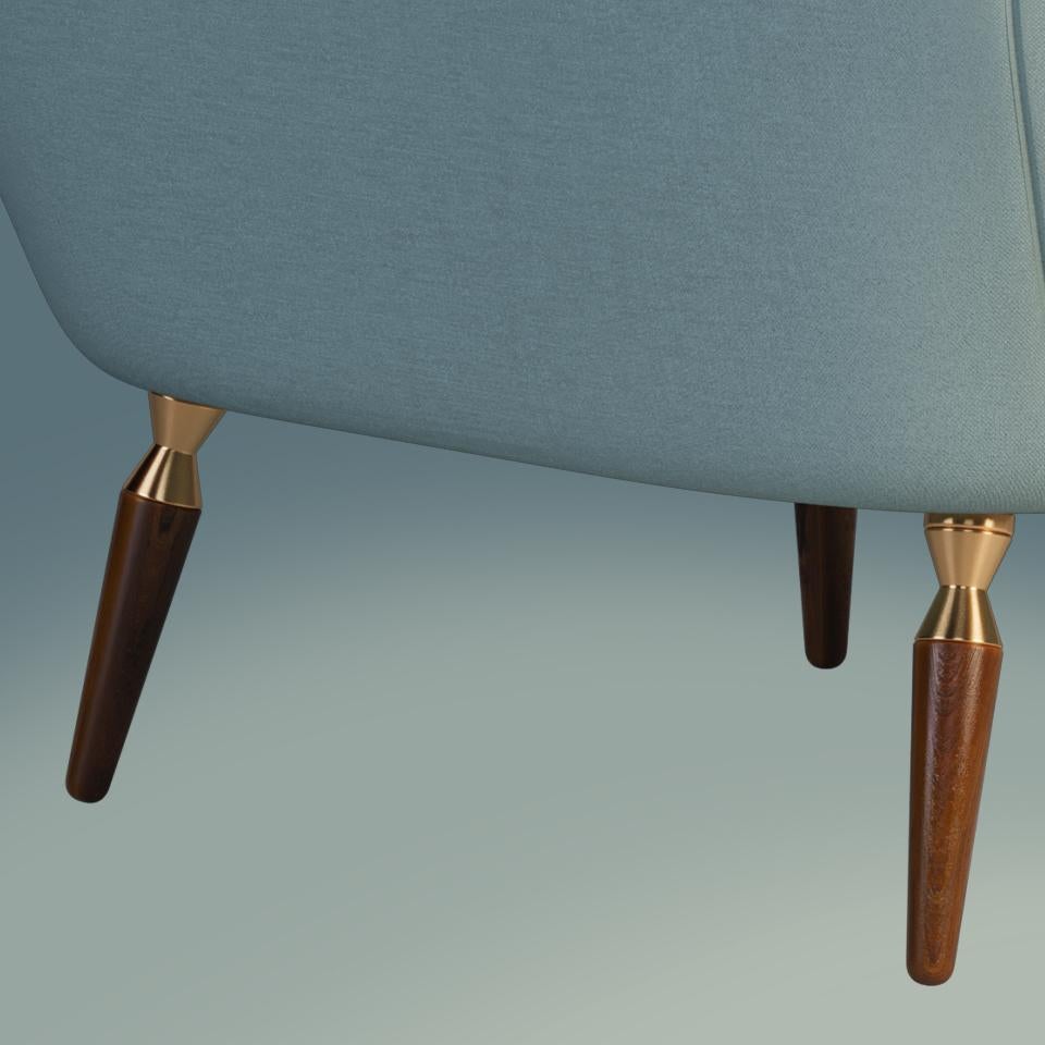 21st Century Dorothy Armchair Brushed Brass Legs Chenille Jacquard For Sale 3