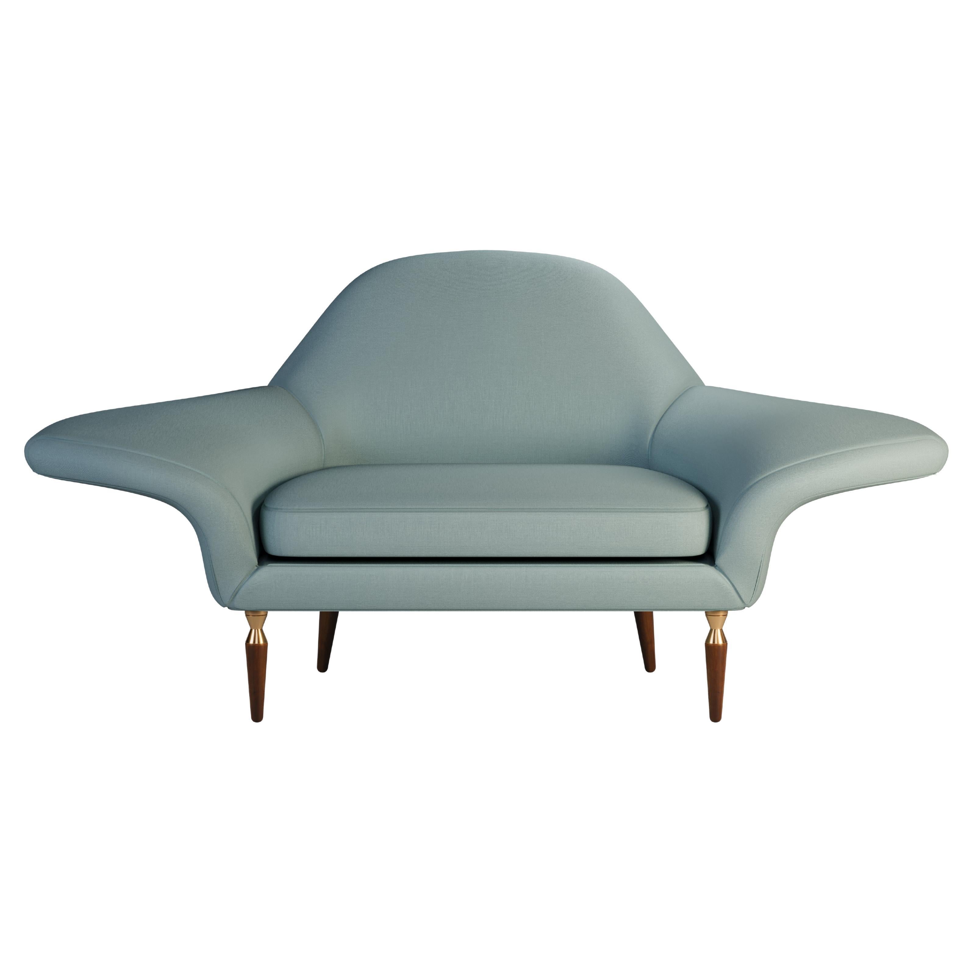 Fauteuil Dorothy du 21e siècle, pieds en laiton brossé Chenille Jacquard