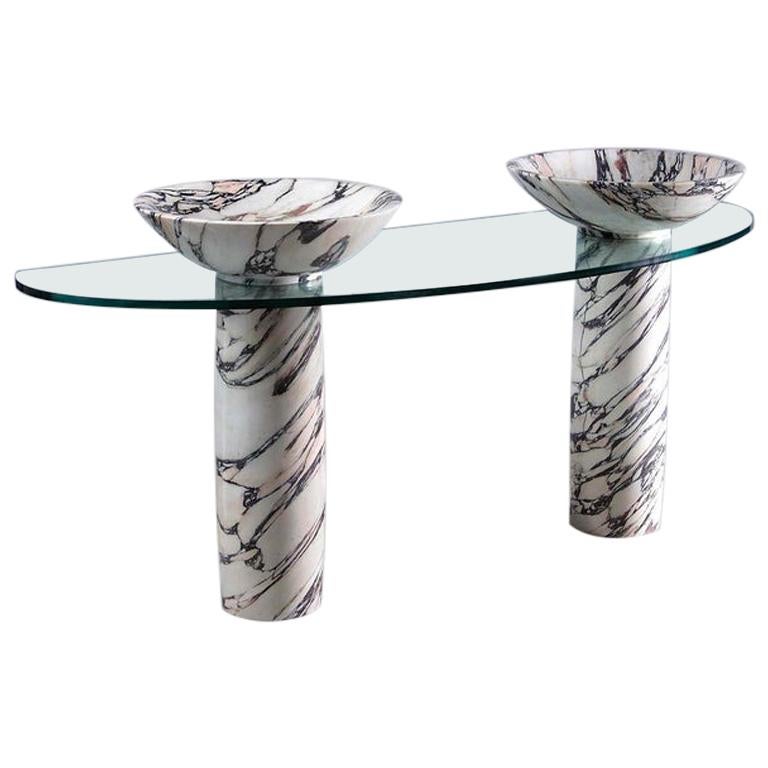 21st Century Double Console Marble Bathroom Washbasin by Arch. Mario Bellini For Sale
