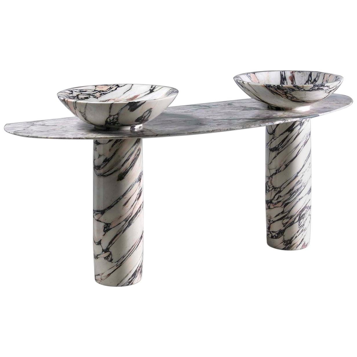 21st Century Double Consolle Marble Bathroom Washbasin by Arch.Mario Bellini