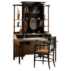 21st Century Dressing Table, Beech Brass and Marble