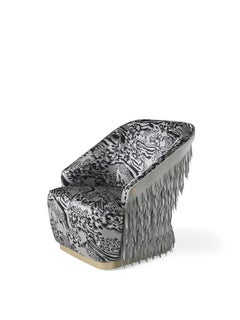 21st Century Dudley Armchair in Printed Fabric by Roberto Cavalli Home Interiors