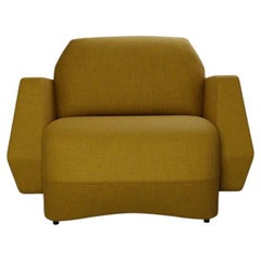 Moderner Dune-Sessel Senf plain gewebt handgefertigt von Murmurio