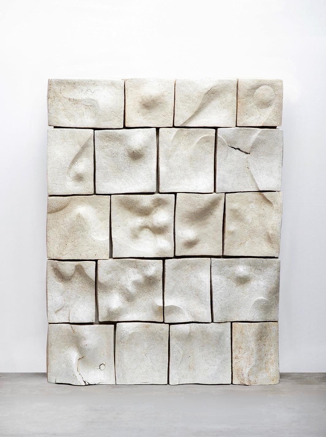 “Dune I” Wall by Agnès Debizet, 2017

Monumental wall sculpture comprising twenty elements made of stoneware and porcelain slip with dark cracks surface, unique piece signed and dated.

Dimensions: H 275 x 175 cm
________

Born in Marseille,
