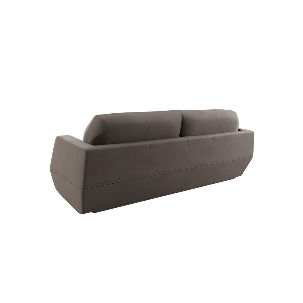 Portuguese Modern Dune Two-seater sofa gray plain weave handcrafted by Murmurio For Sale