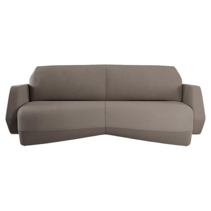 Modern Dune Two-seater sofa gray plain weave handcrafted by Murmurio For Sale