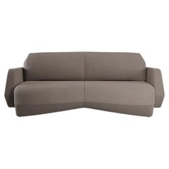 Modern Dune Two-seater sofa gray plain weave handcrafted by Murmurio