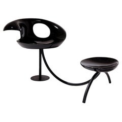 21st Century "Duplet Chair" by Kim Da Eun, Black Organic Bench