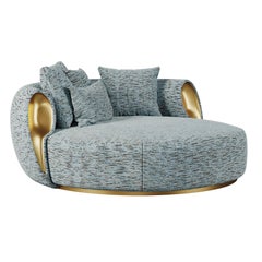 21st Century Eartha Daybed Cotton Velvet Polished Brass