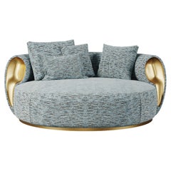 21st Century Eartha Daybed Cotton Velvet Polished Brass