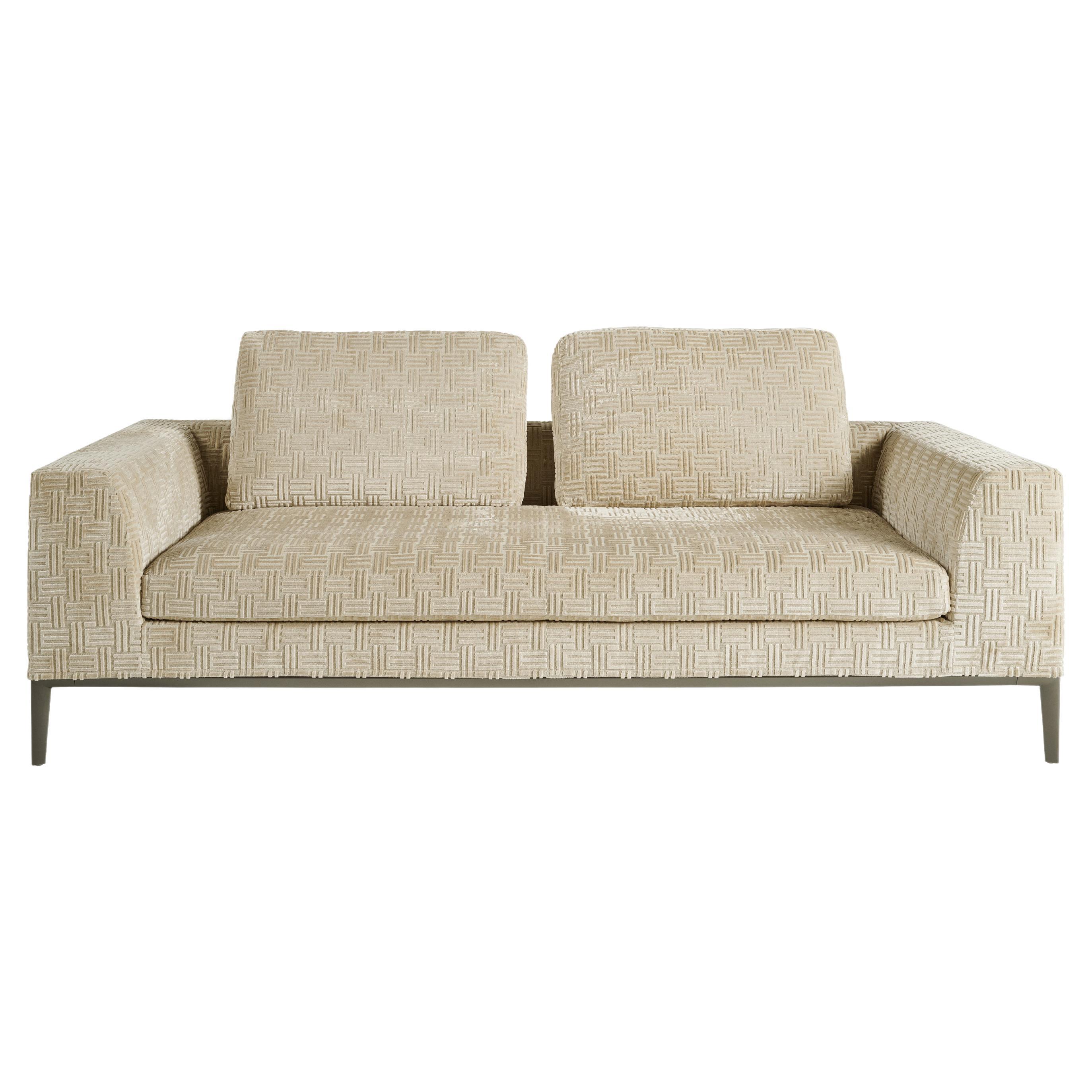 Ease Sofa aus cremefarbenem Samt von Etro Home Interiors, 21. Jahrhundert