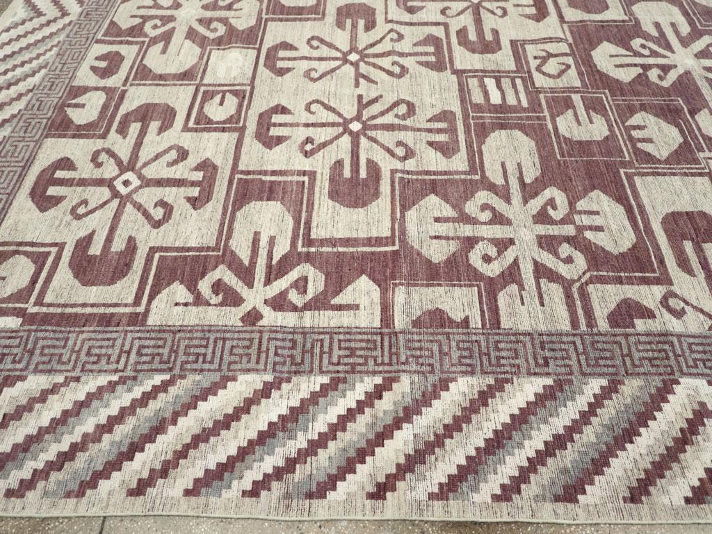 XXIe siècle et contemporain Tapis Khotan du Turkestan oriental du 21e siècle de grande taille en vente