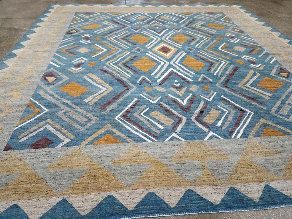 Laine Tapis Khotan du Turkestan oriental du 21e siècle de grande taille en vente