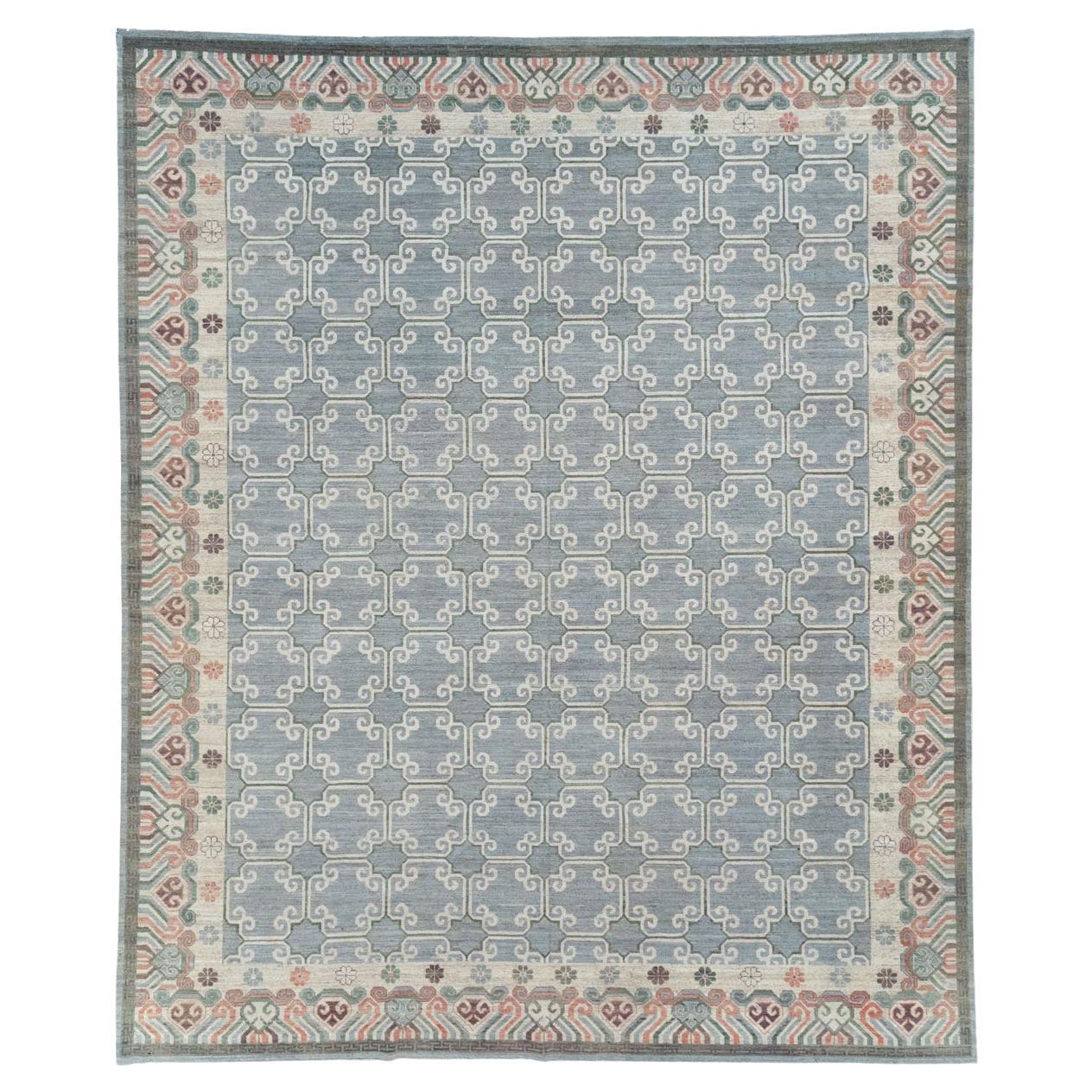 Tapis Khotan du Turkestan oriental du 21e siècle de grande taille