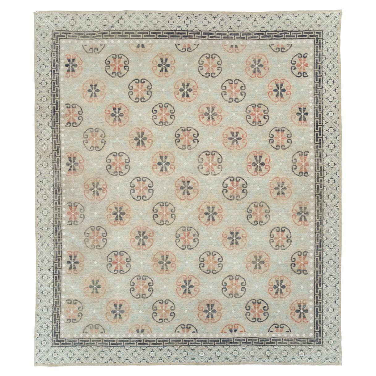 Tapis Khotan du Turkestan oriental du 21e siècle de grande taille